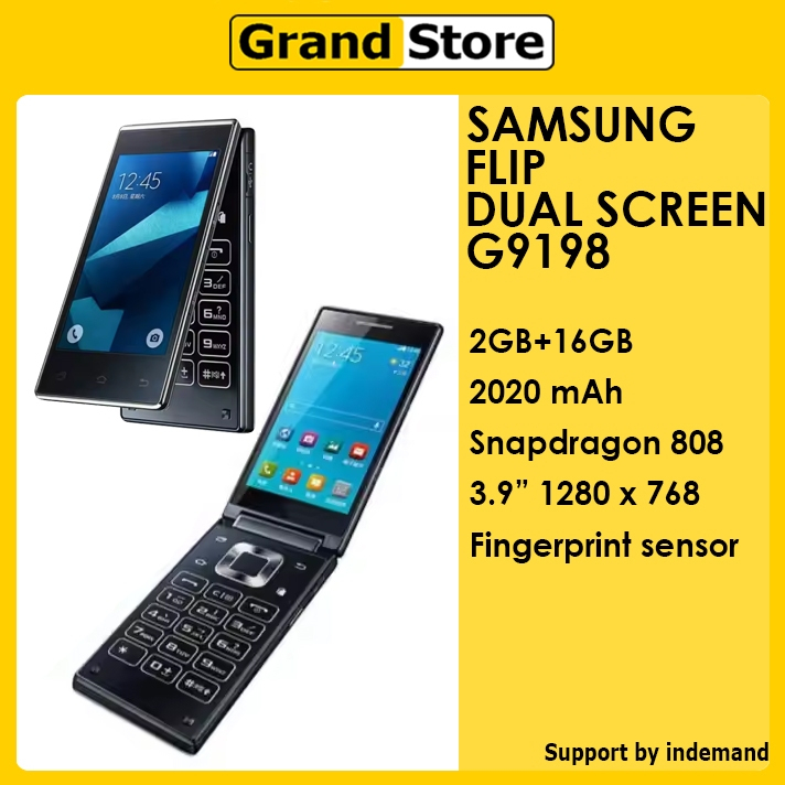 Samsung G9198 RAM 2GB/16GB LTE 4G Flip Hp Lipat Android Dua Layar