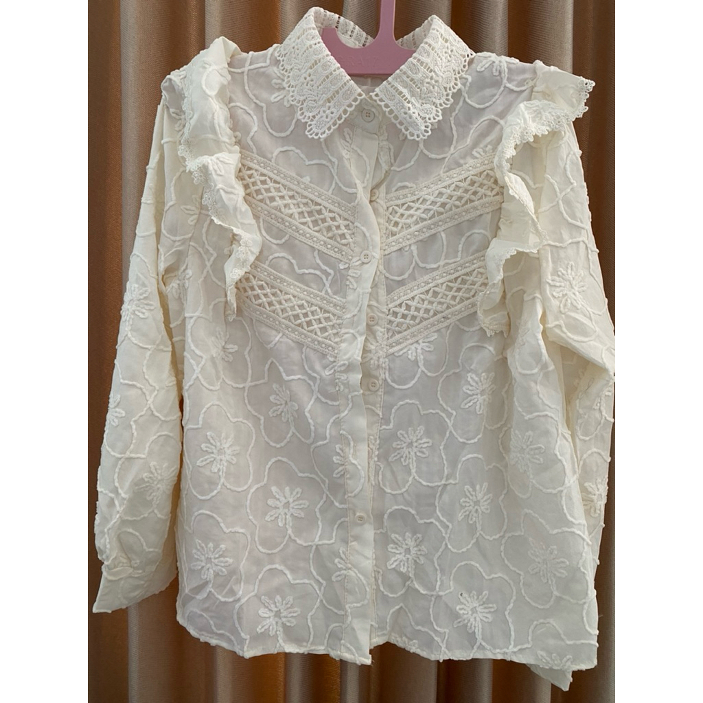 Blouse Atasan lengan panjang katun bordir new
