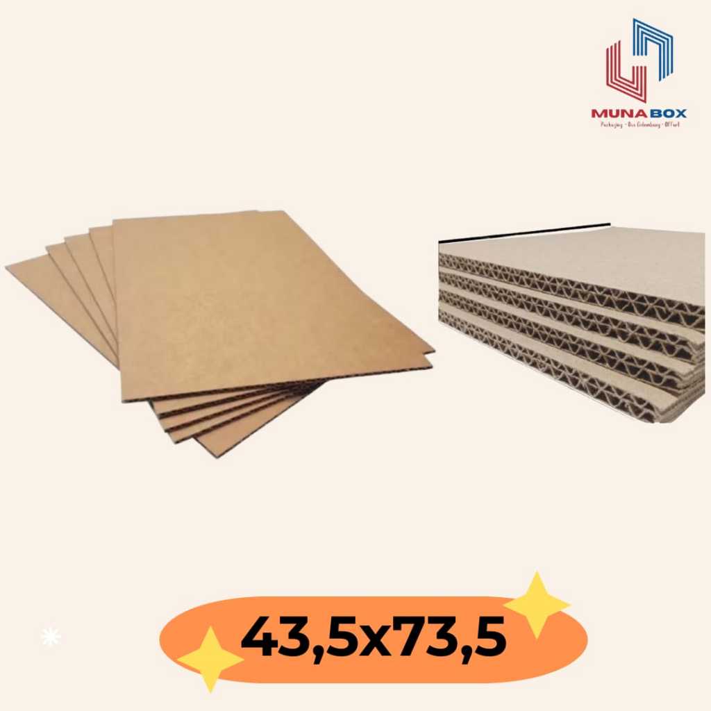 Karton Lembaran/Dus Lembaran/Kardus Lembaran 43,5x73,5 cm Double Wall
