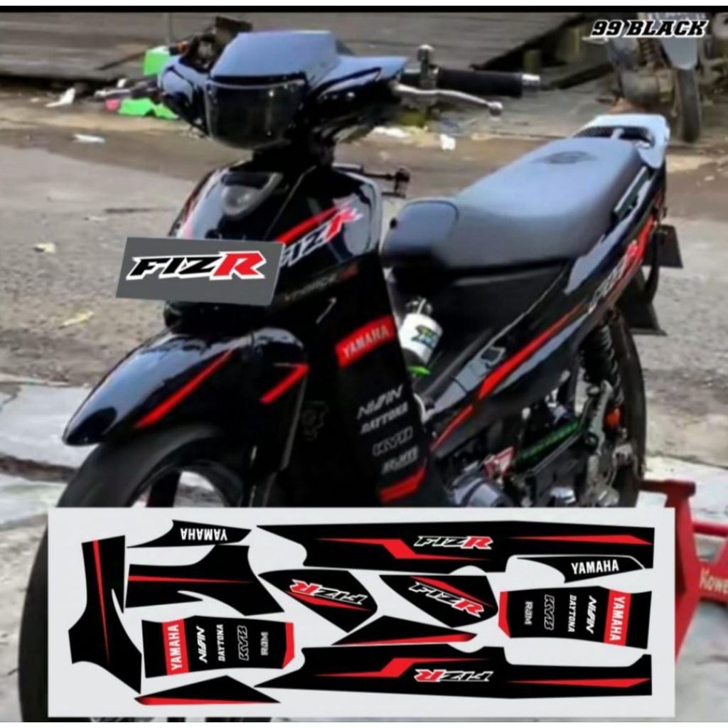 STRIPING FIZR CUSTOM ROAD RACE HITAM