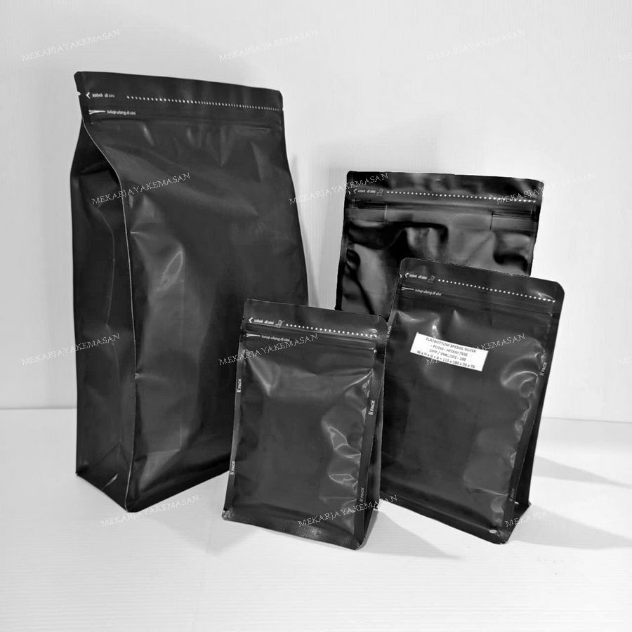 Kpack Kemasan Flat Bottom METALIZE dengan klip Zipper ATAS