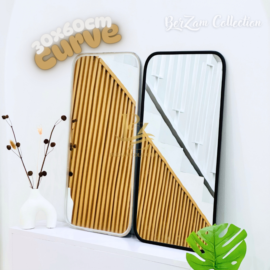 Cermin Curve Dinding - Kaca cermin 60 x 30cm