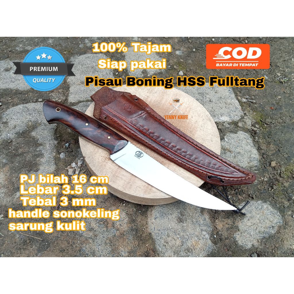 Pisau Boning Baja HSS Fulltang / Pisau Skinner HSS / Pisau Seset HSS / Pisau Dapur Serbaguna