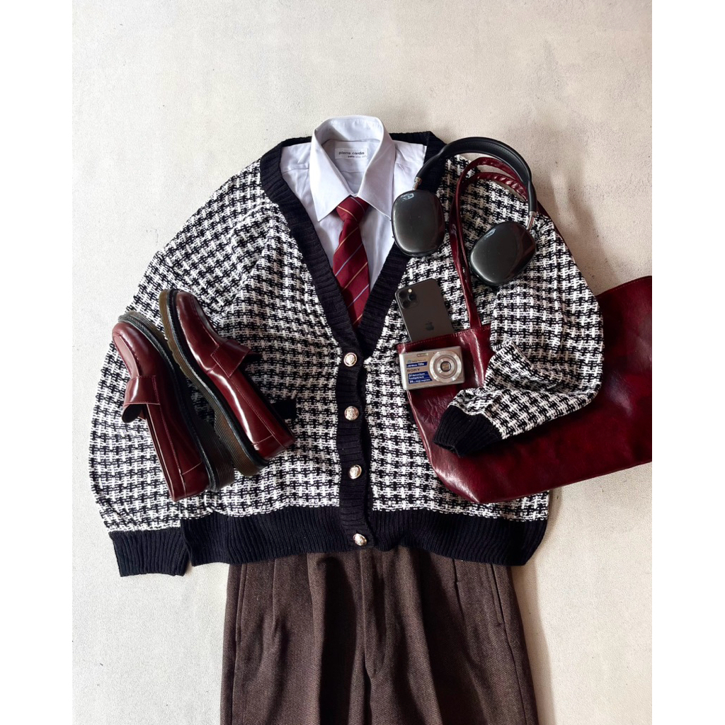 Colza Tweed Knit Cardigan