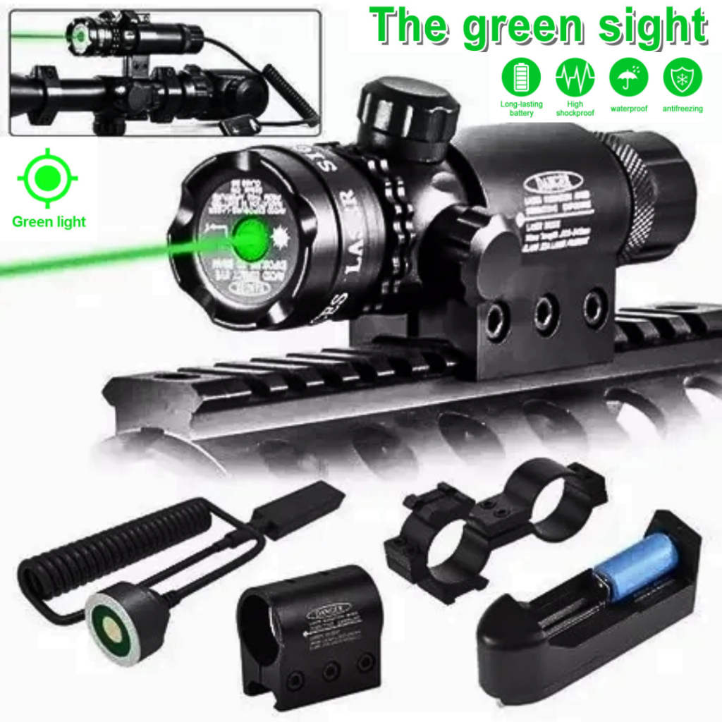 TaffLED Laser Tembak Senapan Warna Hijau Merah Charger + Batrei Scope Mount Baterai Charger - JG-1