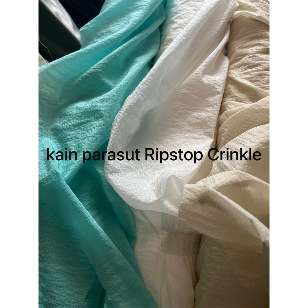KAIN PARASUT RIPSTOP CRINKLE/kain epek dauantales