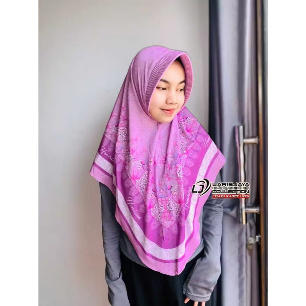 Jilbab Instan Daily Hijab Bergo Motif Bunga printing Jersey premium