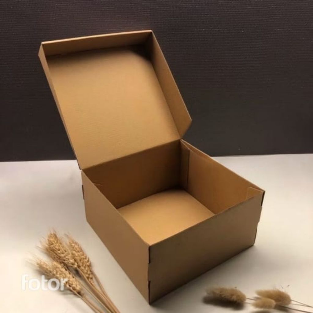 Box Kardus E Flute Coklat 21x21x11cm