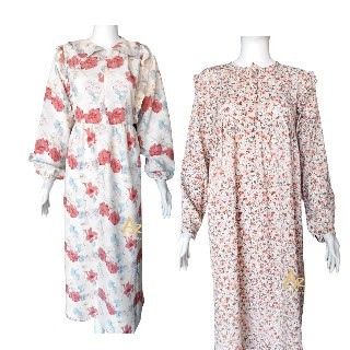 AZZARIA Midi Dress Motif Bunga Crinkle All Size