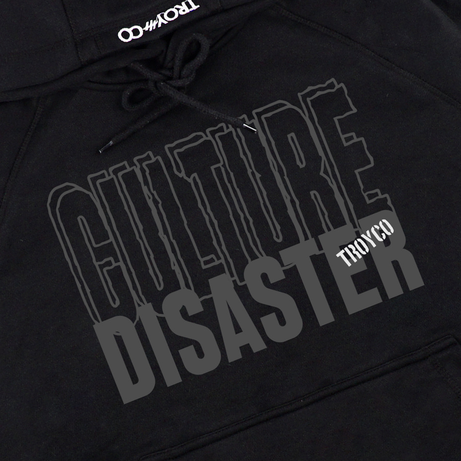 Troy Company Hoodie Boxy Raglan Black Culture Disaster - Hoodie Boxy Hitam BRH 3362