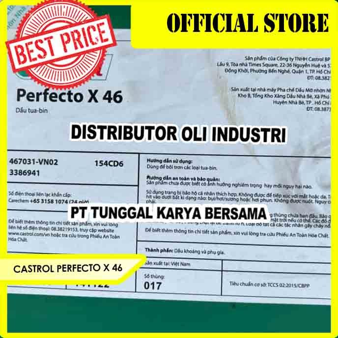 CASTROL PERFECTO X 46( ISO VG 46- Gas Turbine Oil 20 Liter )