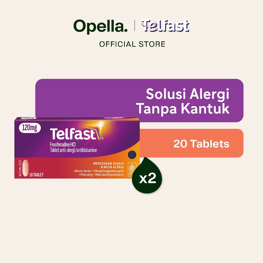 Telfast 120mg 1 Blister Isi 20 Tablet - Obat Alergi