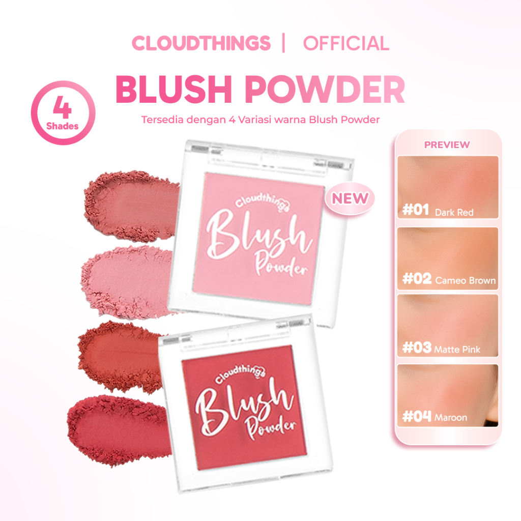 [DISC 50% CLEAN STOCK] CLOUDTHINGS - Blush Bloom Natural Blush on Makeup Powder / Blush On Powder Pi