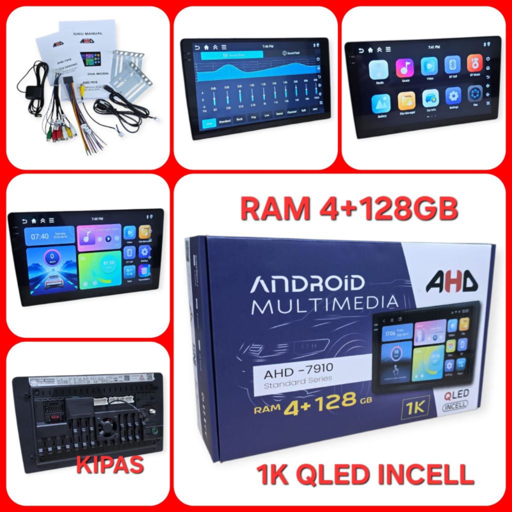 HU Android AHD Ram 4/128 GB 1K Qled Incell - 9 inch New / Yaafi car audio