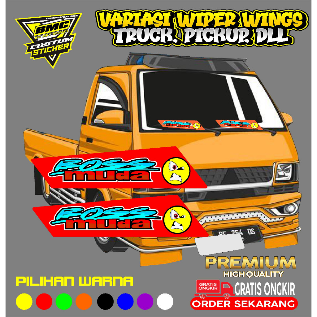 variasi wiper wing mobil pick up grandmax,carry,l300,kijang,panter banyak pilihan warna