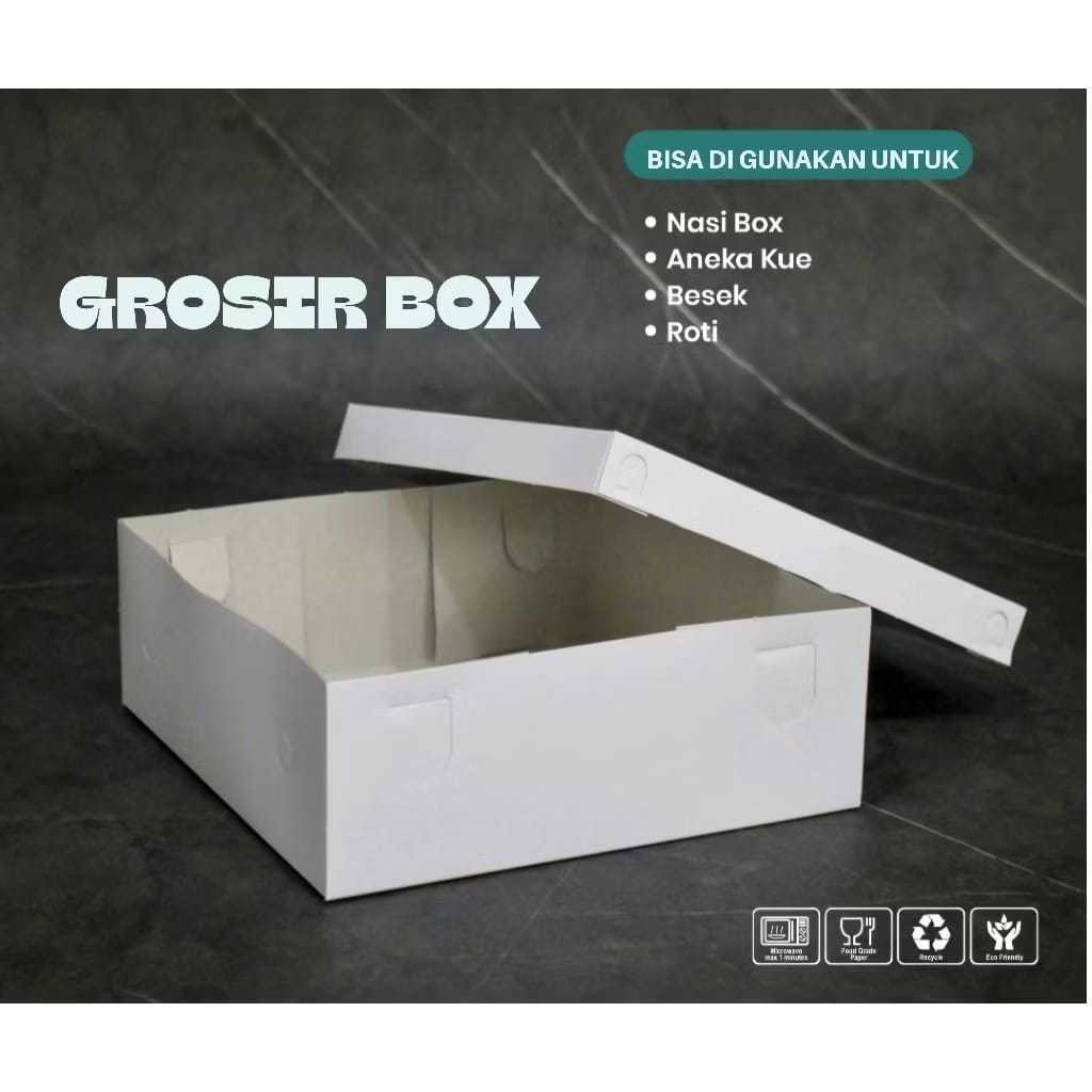 [100 pcs] Grosir Box 16 x 16/Dus Nasi Kotak/Dus Katering/Dus Putih Polos