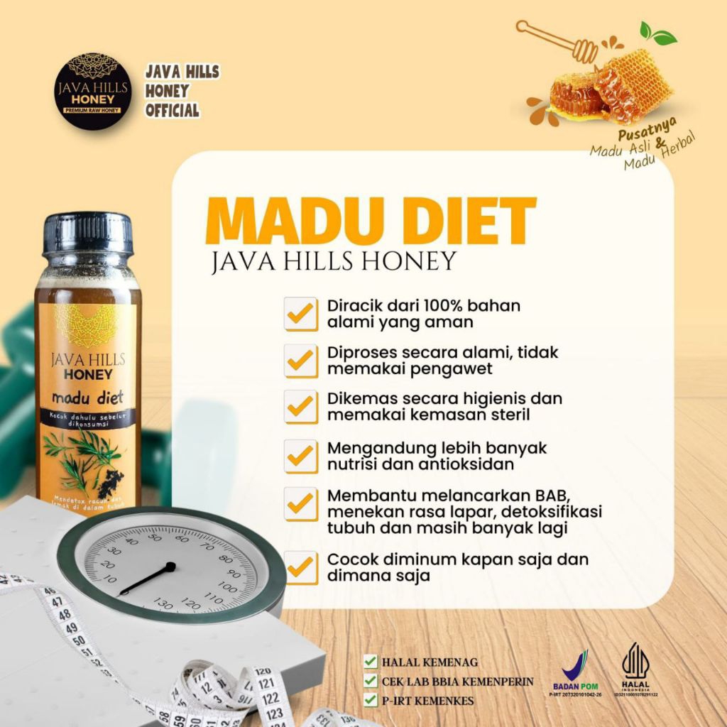 Madu Diet Herbal Java Hills Honey , Madu Herbal Diet , Madu Sehat Original Java Hills Honey