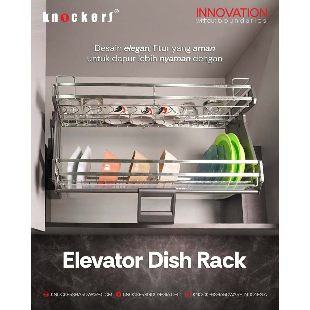 Rak Piring Tarik Elevator Dish Rack EWDSJJ Knockers