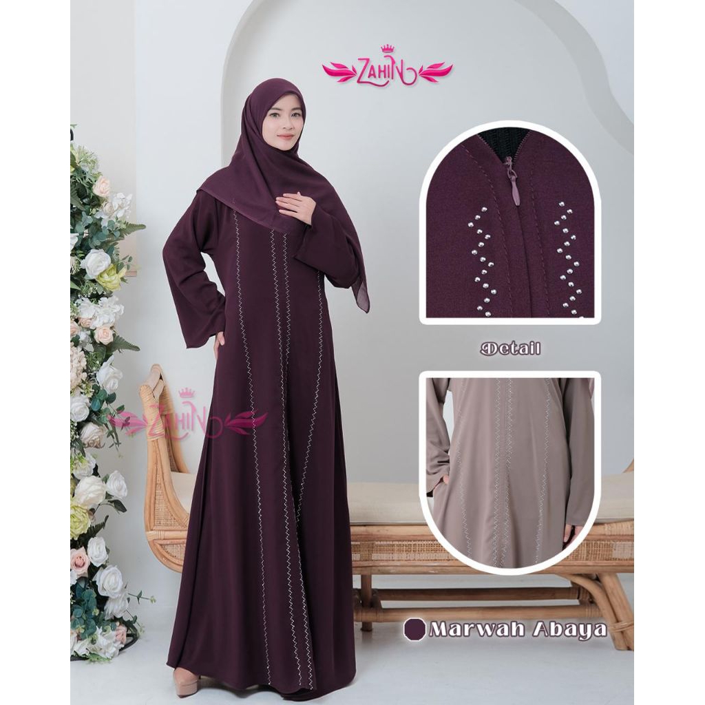MARWAH ADILLA Abaya Bahan Marina mix Swarosky ORI by Zahin// Marwah Abaya by Zahin// Adilla Abaya OR