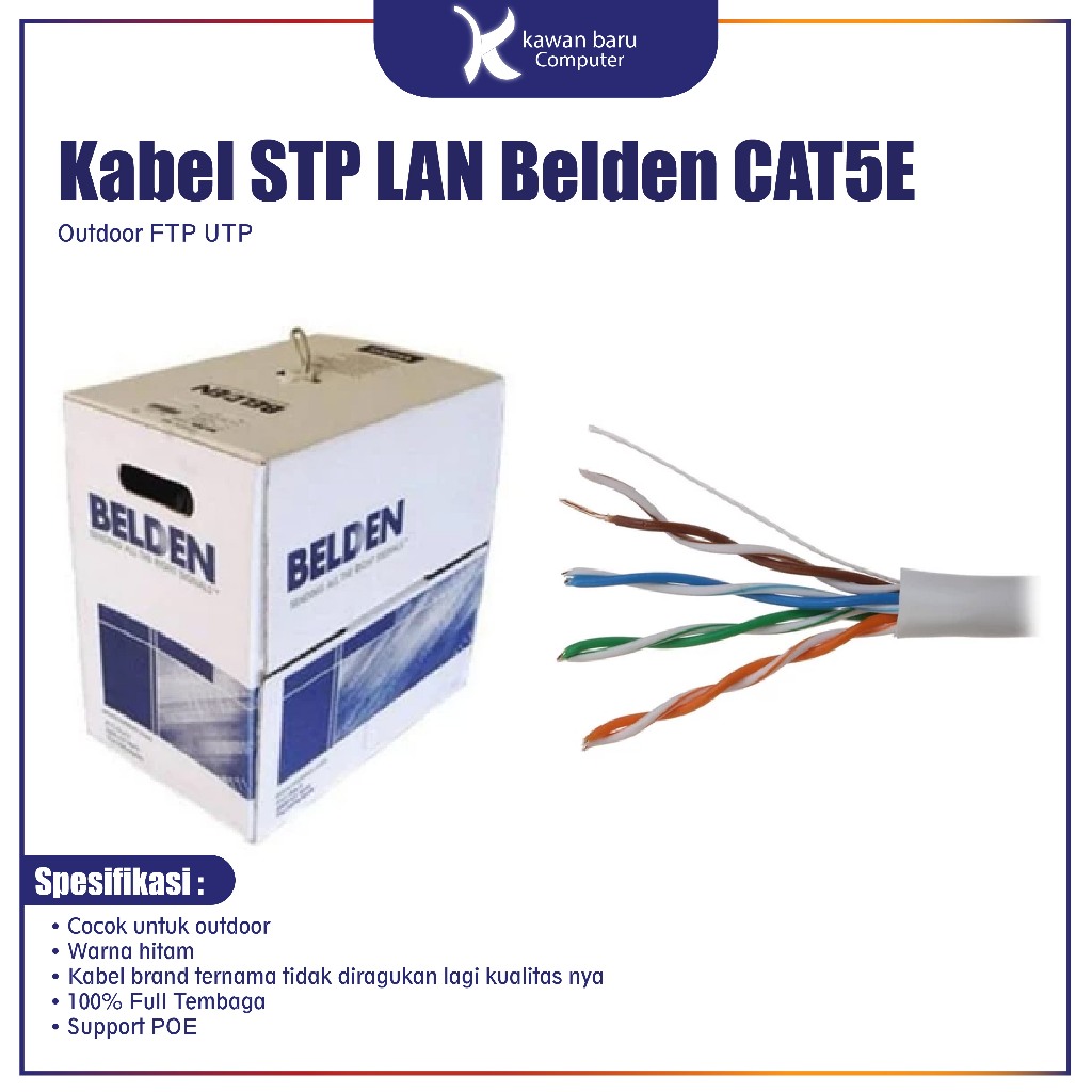 Kabel STP LAN Belden CAT5E Outdoor FTP UTP ORIGINAL BANDUNG