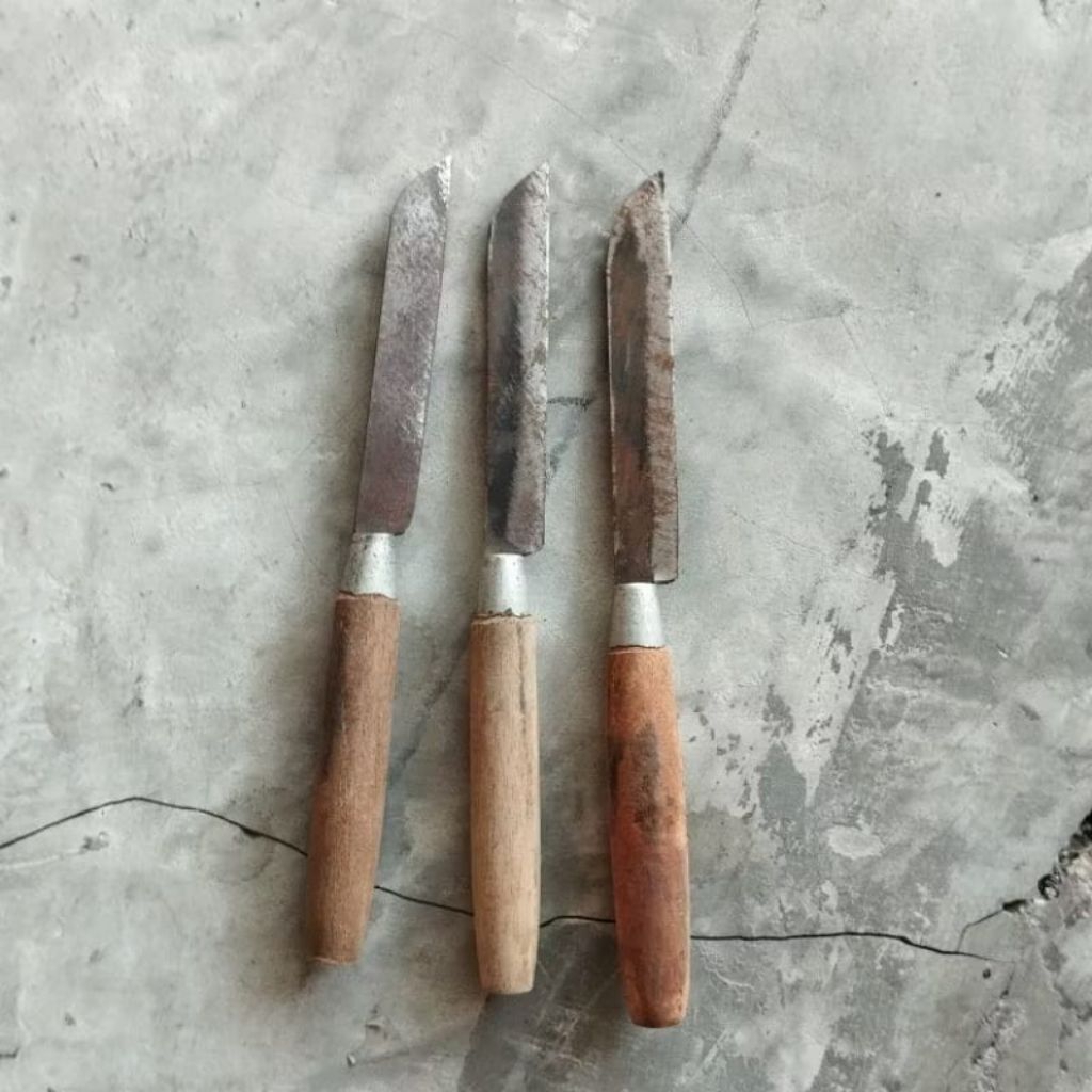 pisau dapur original baja hitam asli buatan lokal irisan bawang putih merah brambang cabai lombok sa