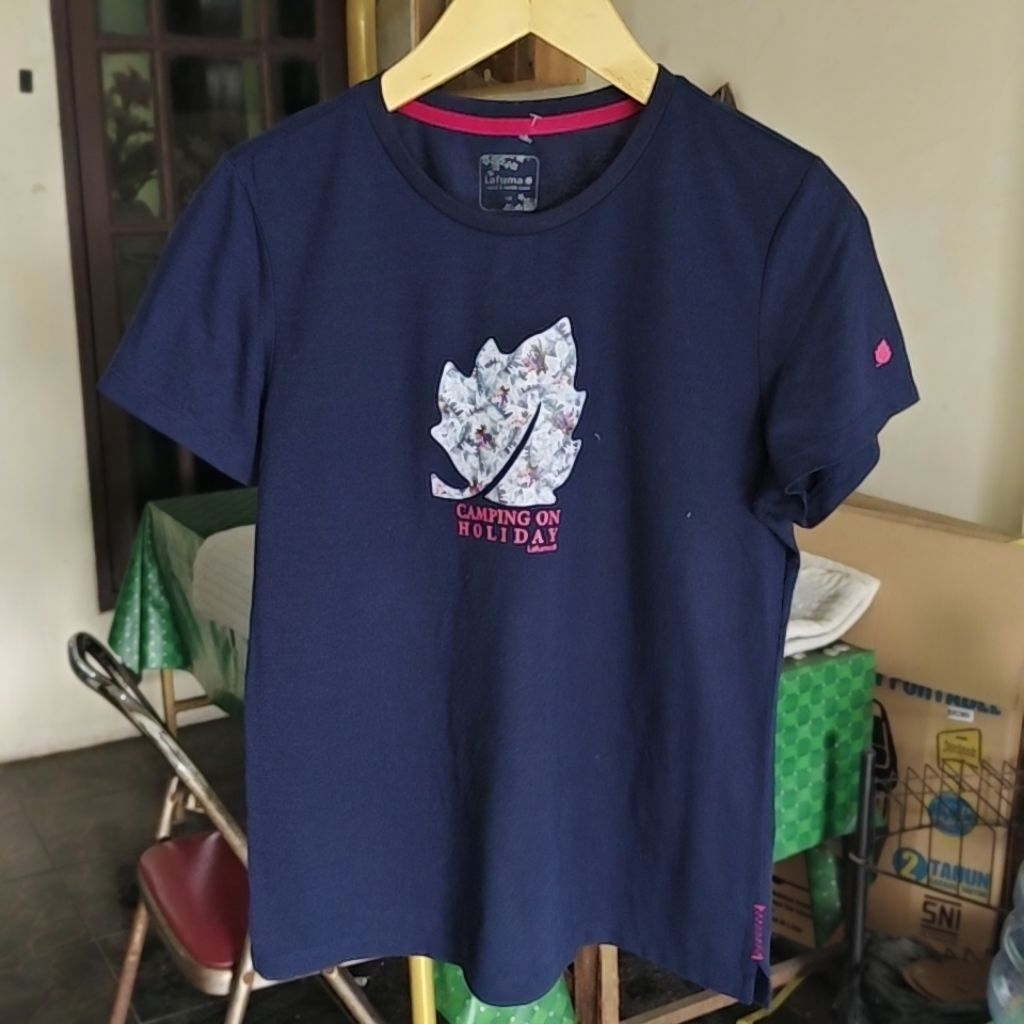 kaos olahraga lafuma navy lengan pendek