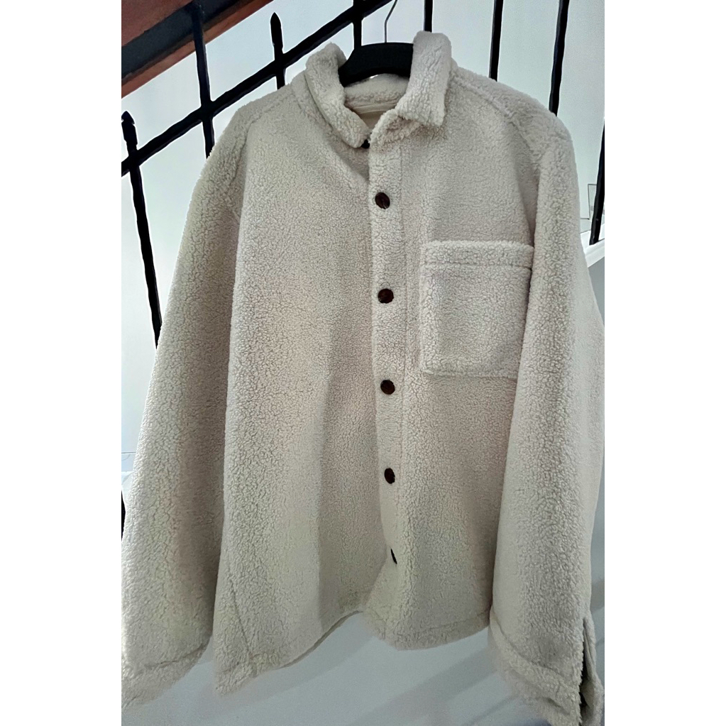 Zara Faux Shearling Overshirt L-XL