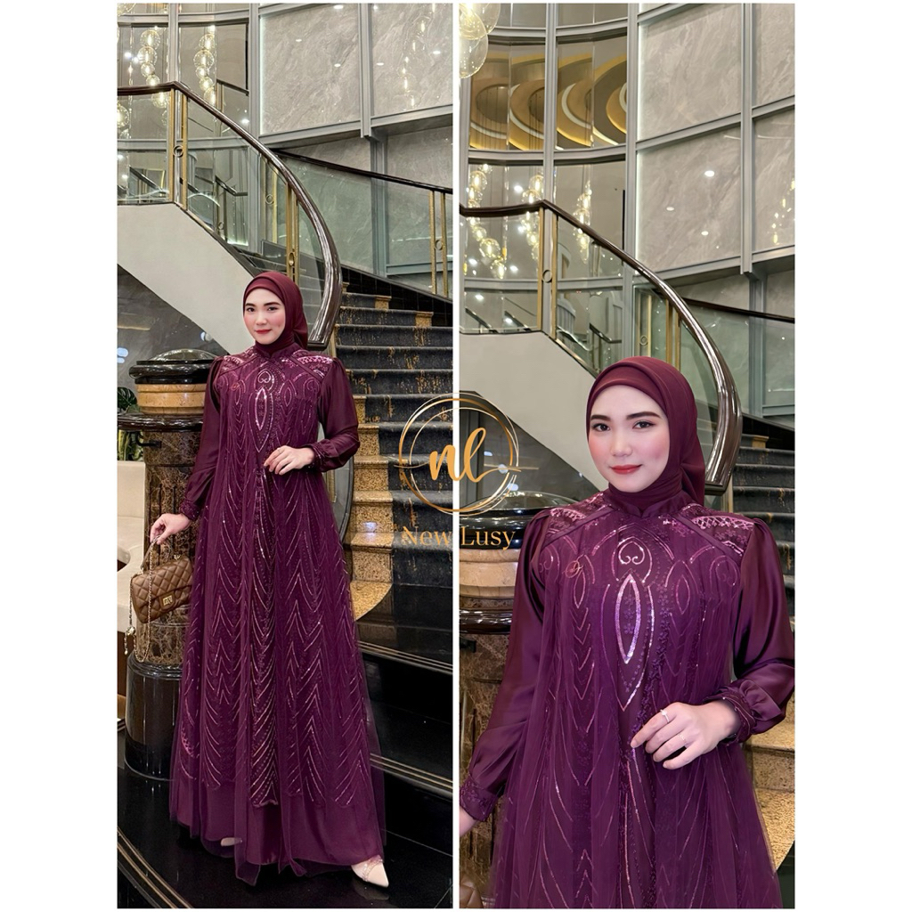 GAMIS NEWLUSY (VIOLA DRESS), BUSANA MUSLIM NEWLUSY ORIGINAL