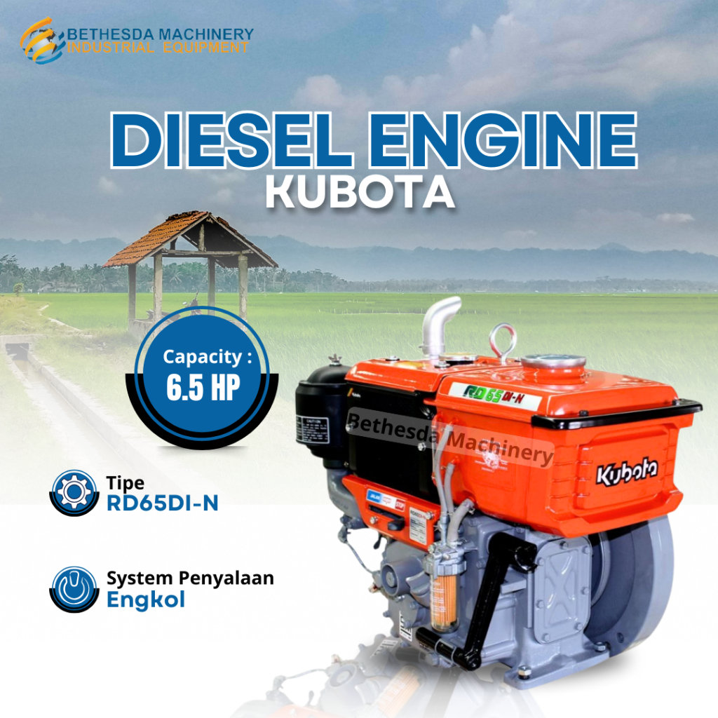 Diesel Kubota Mesin 6.5 PK Type Radiator RD 65 DI-N / Diesel Penggerak 6.5 HP