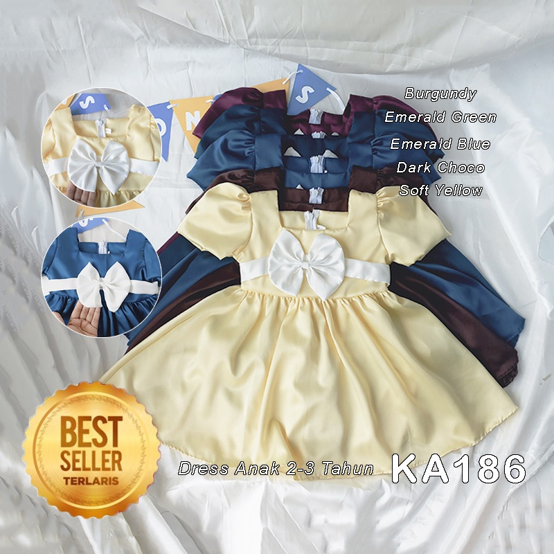 Baju Pesta Anak 2 3 Tahun Perempuan Gaun Anak Coklat Mahogany Mewah Elegan Terbaru 2025 Dress Natal 