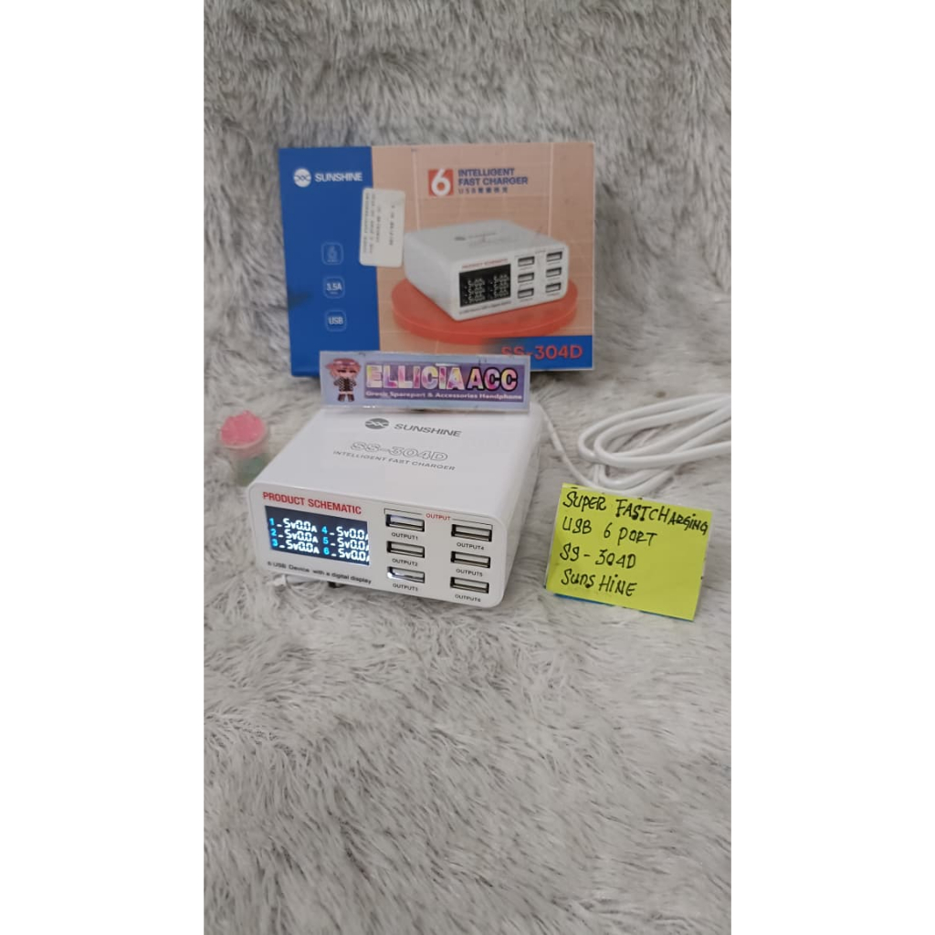 SUPER FAST CHARGING USB SUNSHINE SS-304Q ADAPTOR USB CHARGER SUNSHINE SS-304Q ORIGINAL