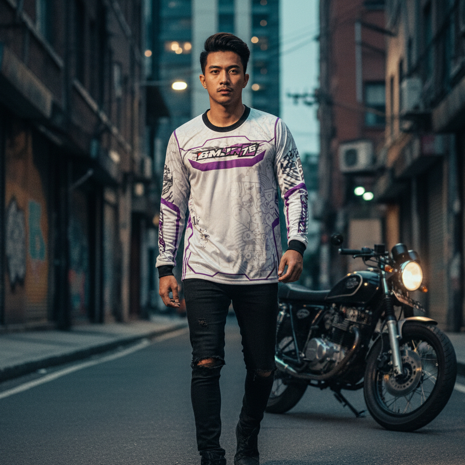 Baju Jersey Racing Team Custom Nama Nomor Logo Lengan Panjang | Baju Balap Motor Trail Road Race Cus