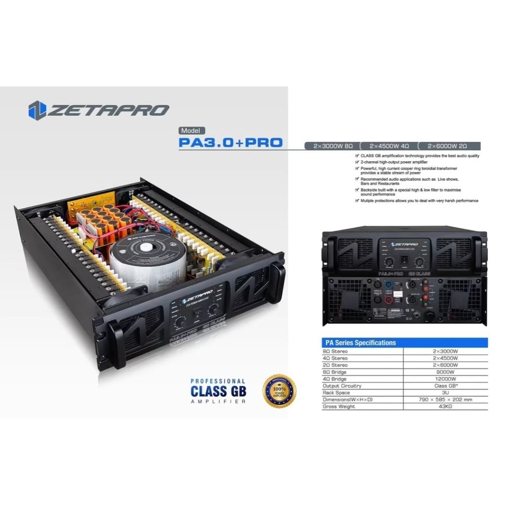 Power Amplifier Zetapro PA 3.0 + Pro Original Class GB Zetapro PA3.0+ PRO PA 3.0+ PRO