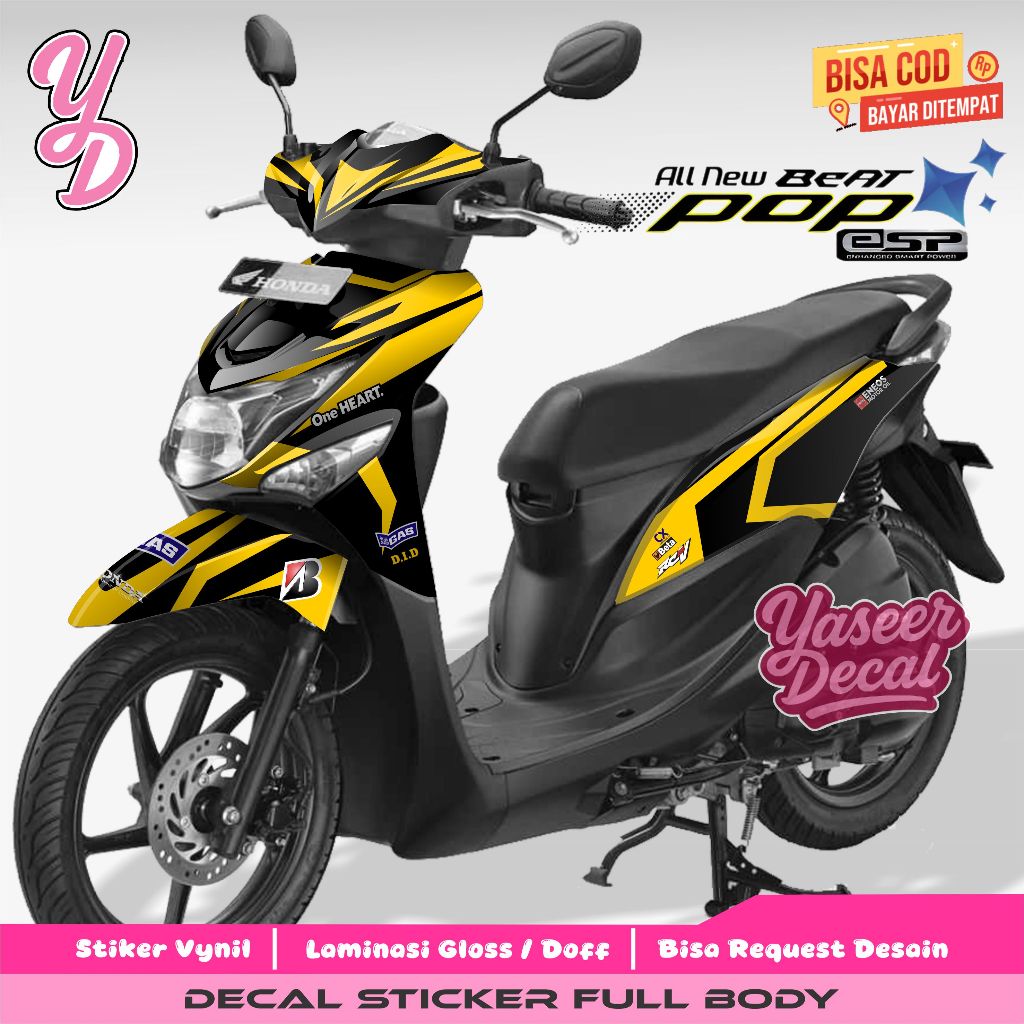 DECAL STICKER TERBARU BEAT POP FULL BODY DESAIN RACING