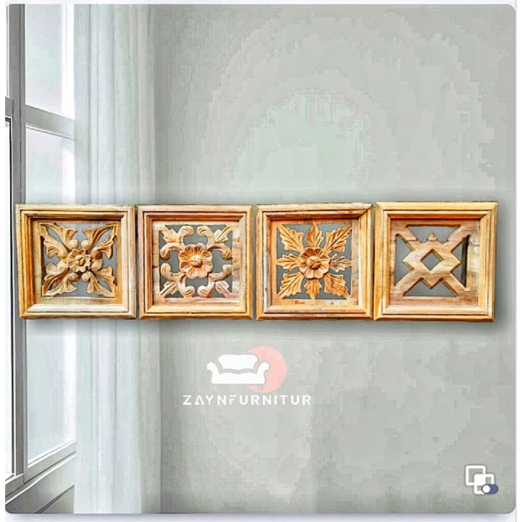 Loster Ukir 24x24 Ventilasi Udara Kayu Jati Jepara