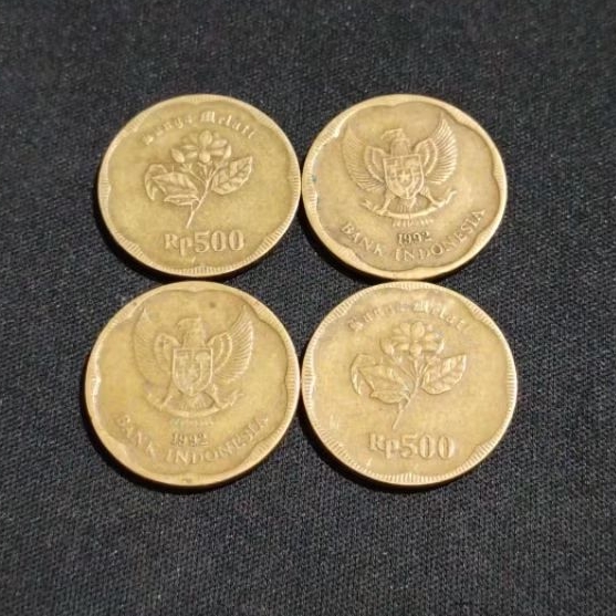 Uang Koin 500 Tahun 1991/1992 NATURAL blum dicuci. DIJAMIN 100% ASLI