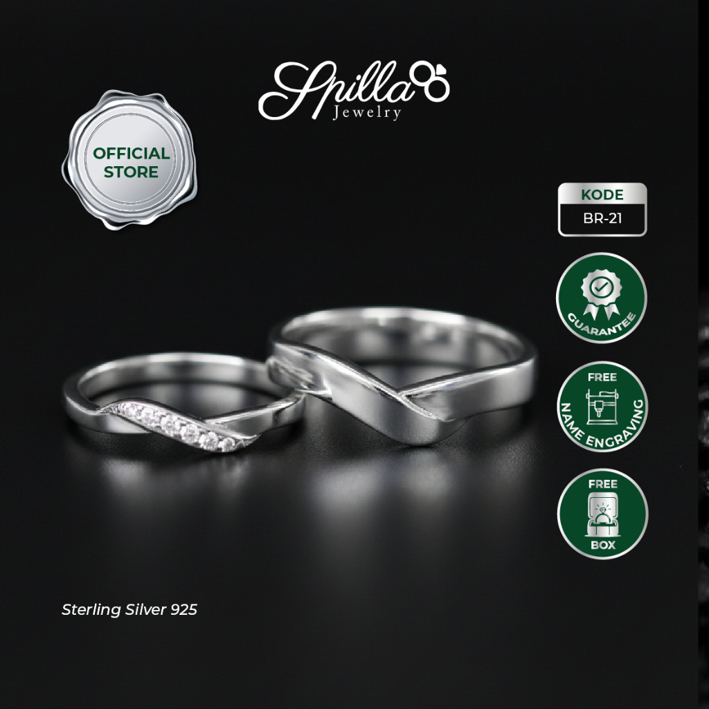 Spilla Jewelry Cincin Couple BR-21 Cincin Perak Nikah Lamaran