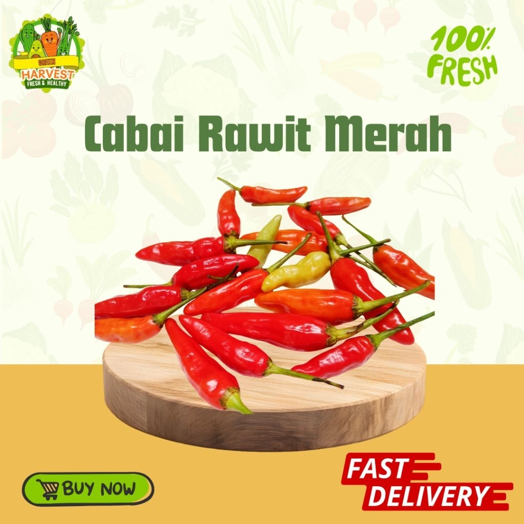 Cabai Rawit Merah 100gr / KIRIM INSTANT BOGOR