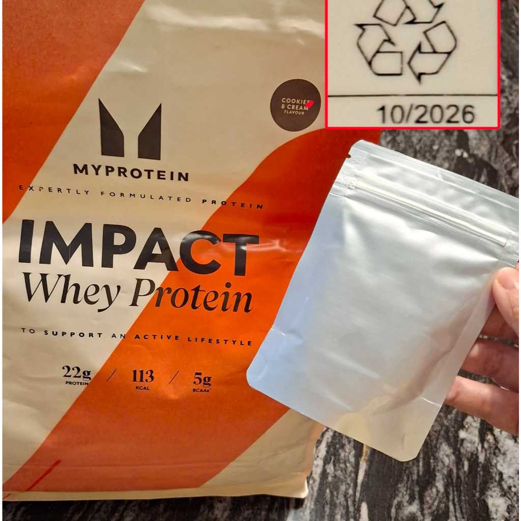 SHARE 1 serving 30gr - MyProtein Impact WHEY Protein Powder Cookies and Cream - Bubuk Protein repack