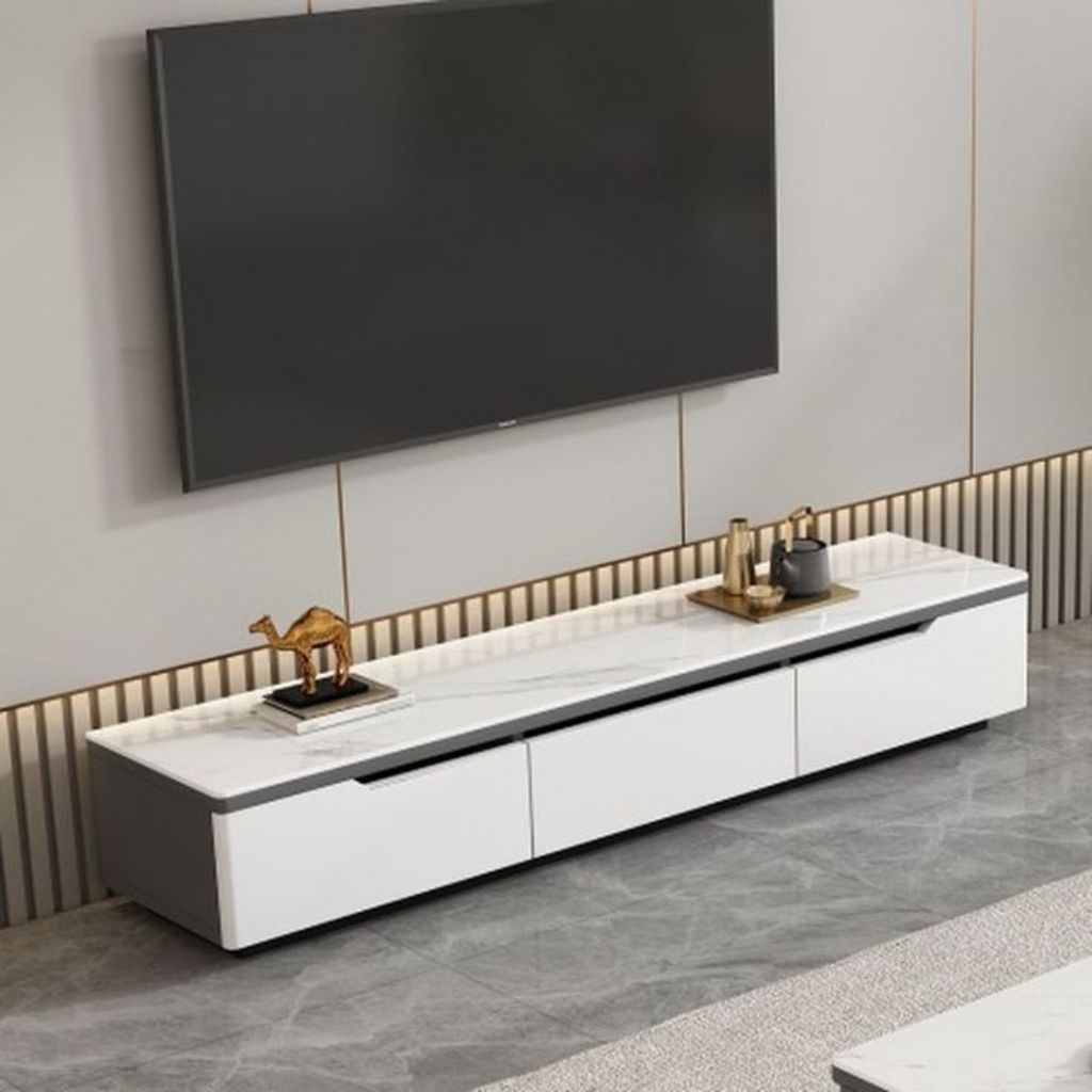 Agnea Meja Tv Kaki Besi Gold Finishing HPL 180 cm