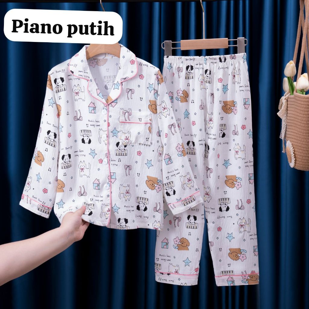 BAJU TIDUR PIYAMA PP 11 KAOS CRINKLE ANAK BALITA REMAJA TANGGUNG 4-15TAHUN KATUN IMPORT BERKUALITAS 