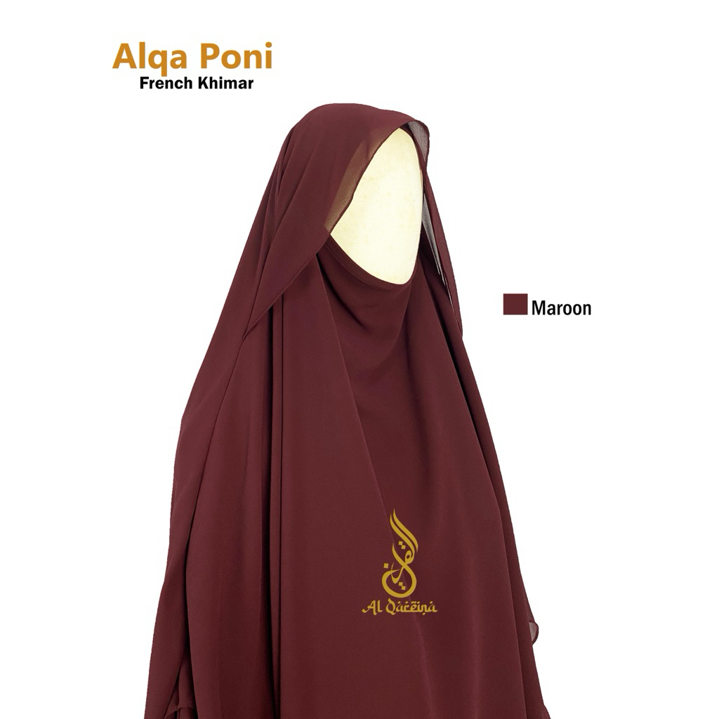 French Khimar Poni Ceruty Dua layer Free cadar Tali