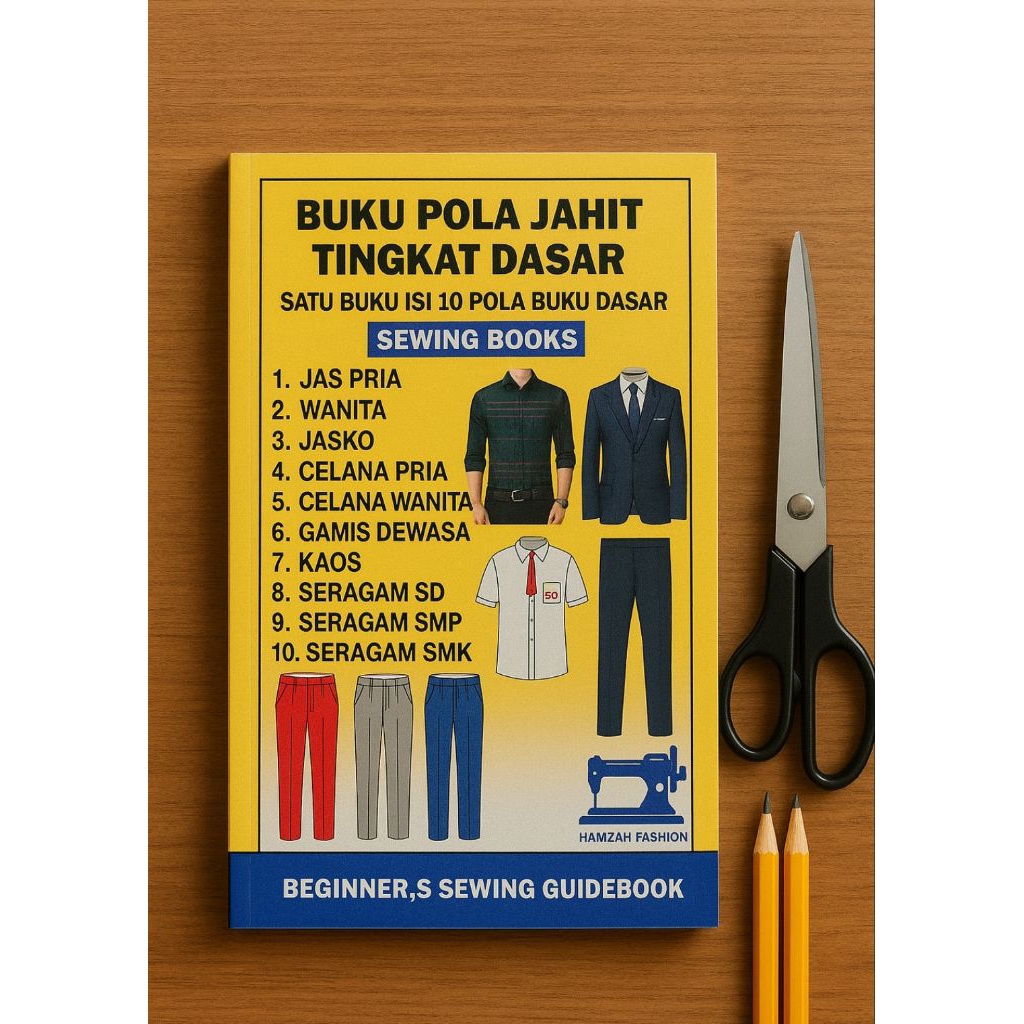 Buku pola menjahit isi 10 buku tingkat dasar lengkap