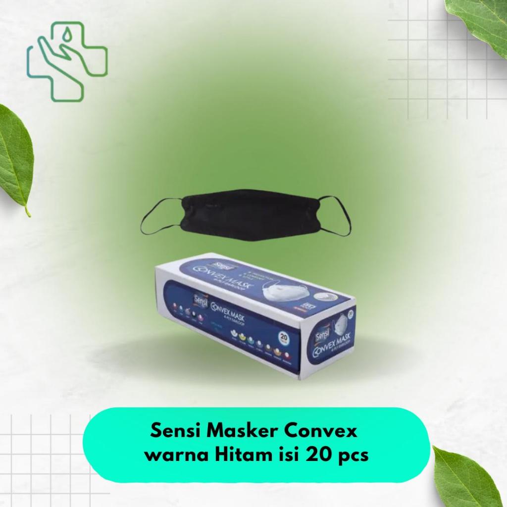 Sensi Masker Sensi Convex Masker Wajah Hitam isi 20 Masker Sensi Convex