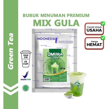 Green Tea 500GR Halal Powder Berkualitas Merk Omura Blend