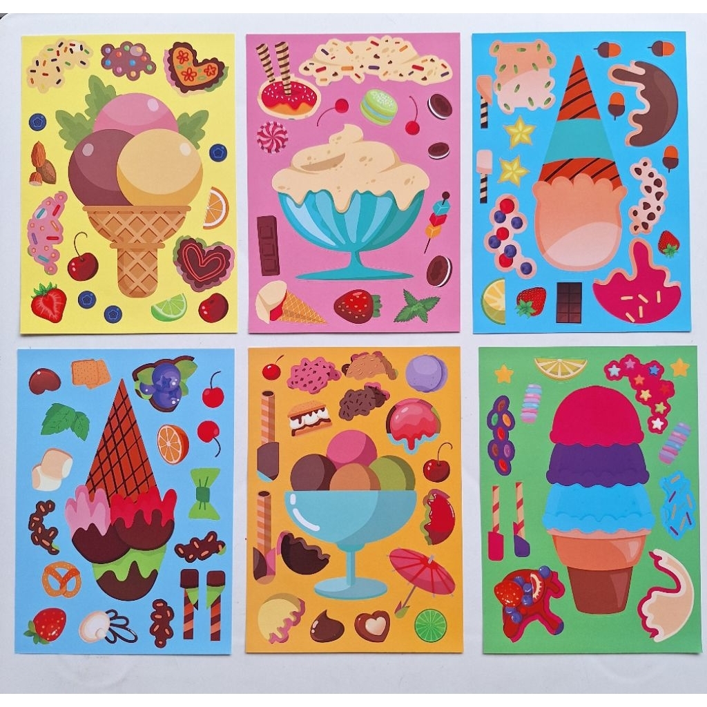 DIY Stiker Ice Cream - Stiker bongkar pasang