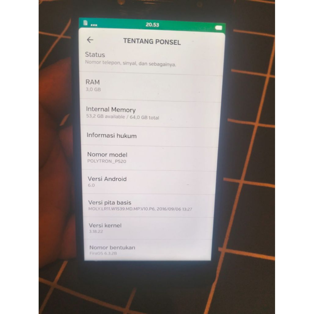 lcd touchscreen Polytron p520 fullset dengan frame copotan