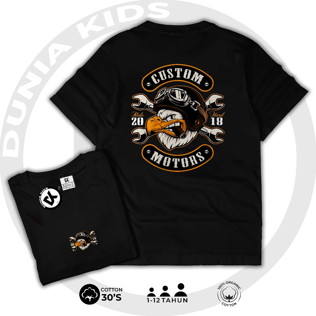 DK-Baju Kaos Anak Motif HELM ELANG kaos anak Laki Laki dan Perempuan Umur 1-12 Tahun PREMIUM QUALITY