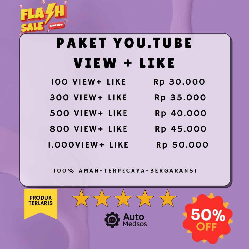 Promo Paket Youtube View + Like Youtube Proses Cepat Penonton YT YTB Viewers