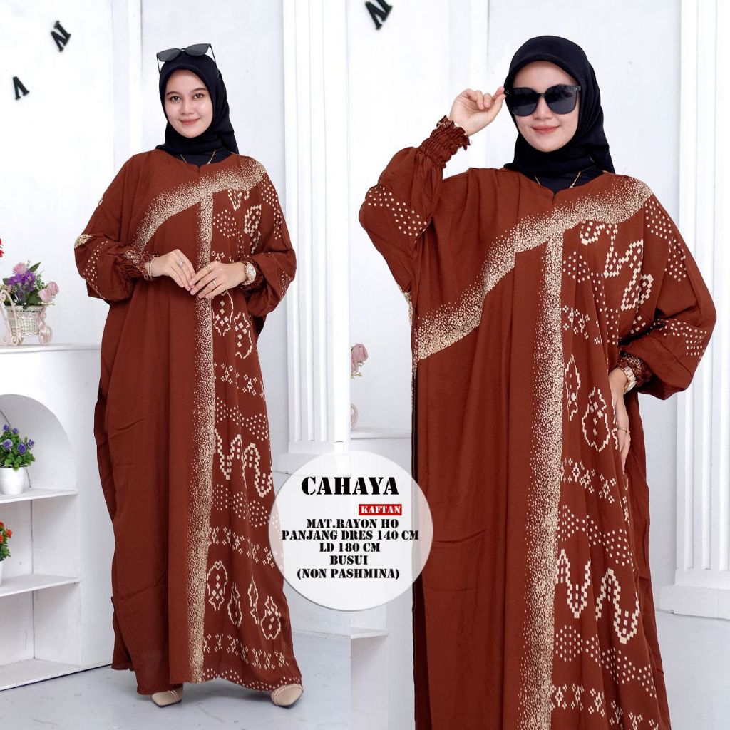 Grosir Gamis Kaftan Cahaya Terbaru 2025 Bahan Rayon Ld 180 Pb 140 Jumbo